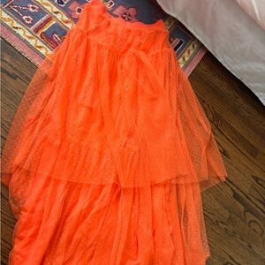 Anthropologie Orange Maxi Skirt